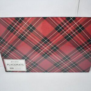 Hester & Cook MISPRINT 24 Red Plaid Placemat 18.5" x 12.5" NWT